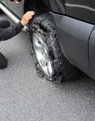 wheel after tire explosion