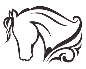 Silhouette black horse