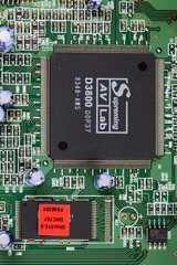 closeup of electronic circuit board