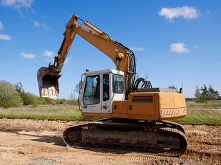 excavator on a construction site