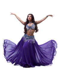 Oriental dancer in purple dress