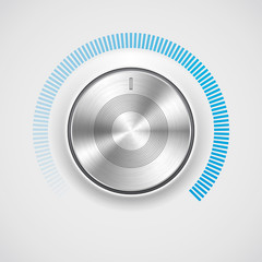 Volume button (music knob) with metal texture (chrome) - 42144972