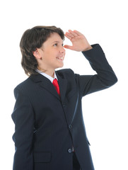 portrait of a boy businessman in a business suit