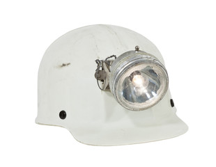 Vintage Mining and Caving Hard Hat Isolated © trekandphoto