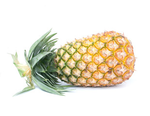 ripe pineapple isolated on white