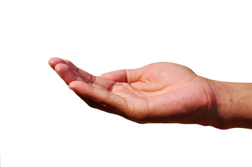 Open hands of a man ( with path)