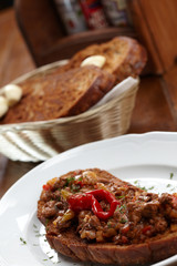 toast with roasted vegetables