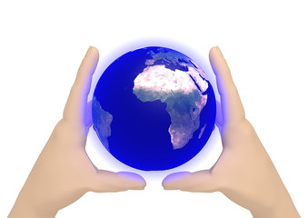 Erde zwischen zwei Händen