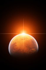 Planet Mars with Rising Sun - 42150510