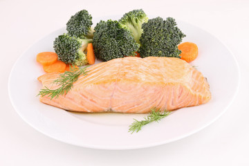 grilled salmon and vegetable