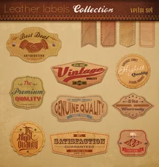 Peel and stick wall murals Vintage Poster Leather Labels Collection.
