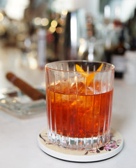 Cocktail on bar counter