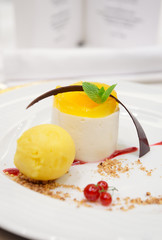 Berry dessert in plate