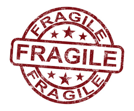 Fragile Stamp Shows Breakable Products For Delivery