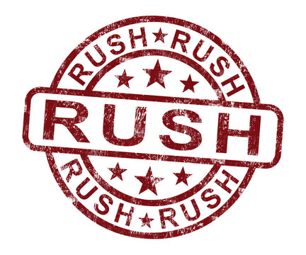 Rush Stamp Shows Speedy Urgent Delivery