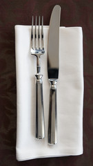 Fork, knife and napkin