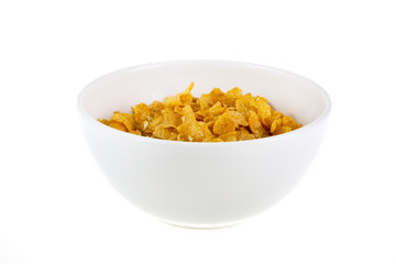 Bowl of cereal on white