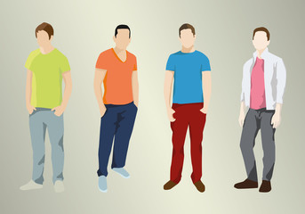 Obraz premium 4 Silhouetten männlich modern