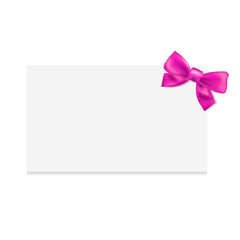 Blank Gift Tag With Pink Bow