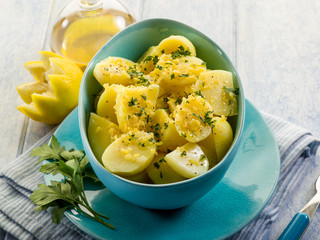 potatoes salad with parsley and pepper