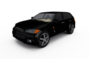 concept of theblack crossover car isolated on a white background