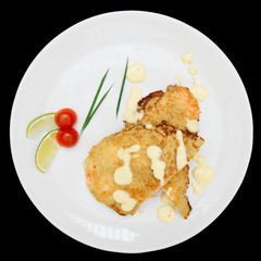 Salmon fried in dough
