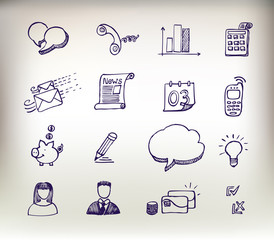 Sketchy doodle icon set