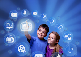 Kids accessing modern entertainment applications from the cloud