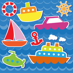 Marine transport stickers
