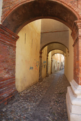 Italy Comacchio village downtown typical street