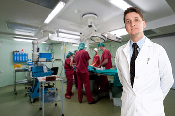 Doctor presenting an operation
