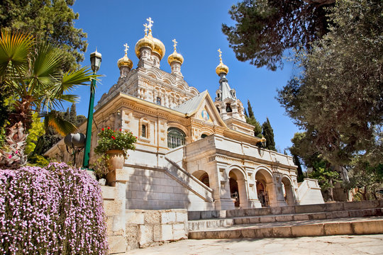 Church of St. Mary Magdalene at Olives Mount of Jerusalem