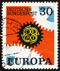 Postage stamp Germany 1967 Cogwheels, Europe