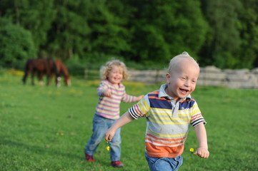 Fototapeta premium Ferien auf dem Bauernhof