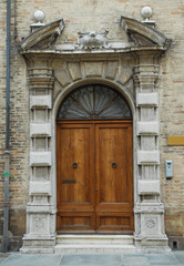 Italy Ravenna, medieval building entrance