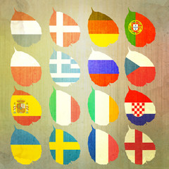 Flag of football soccer on paper background