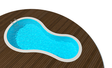 Piscine sur fond blanc 1