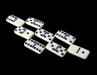 Domino isolated on a black background