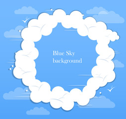 abstract blue sky with clouds background vector