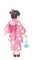 KIMONO ;YUKATA;japanese traditional dress for child 浴衣の少女