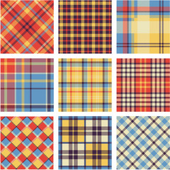 Bright plaid patterns set