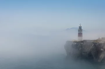 Gordijnen Gibraltar Lighthouse in the Mist © MrSegui