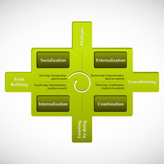 A model showing spiraling knowledge process