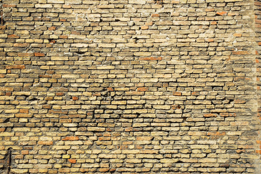 Italy Ravenna, medieval brick wall