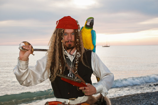 Pirate with  a parrot