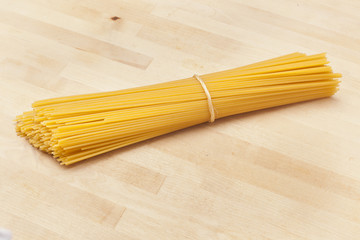 Bundle of dry spaghetti