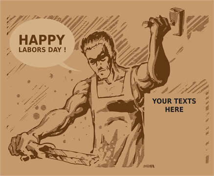 happy labors day greeting card