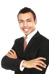 A portrait of a businessman standing