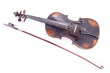 Black old violin
