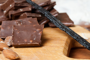 confectioner. Chocolate and almonds.